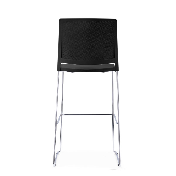 Verse Shell Skid Base Bar Stool